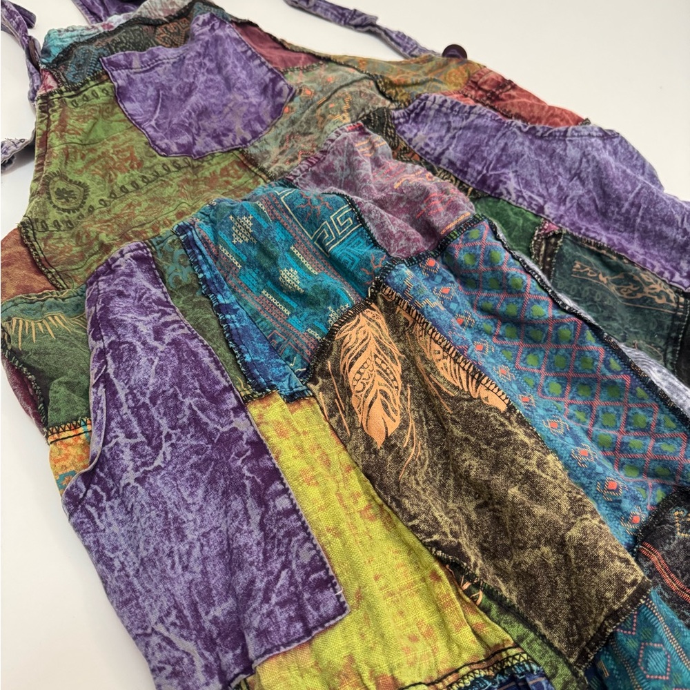 Loose Lucy’s Colorful Patchwork Jumpsuit Overalls